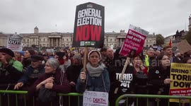 Anti-austerity demo in London's Trafalgar Square