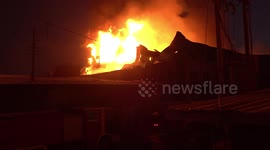Huge fire engulfed a commercial building in Baghdad. Iraq
