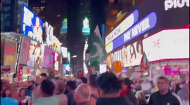 People gather in Times Square to protest attack on former Pakistan PM Imran Khan