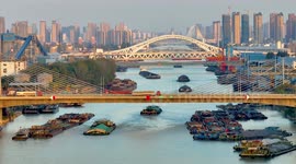 Water Transportation Along The Beijing-Hangzhou Grand Canal in Huai'an City, China