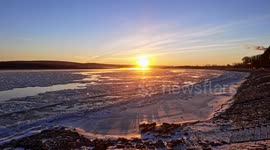 Floating Ice Row Landscape In Heilongjiang, China