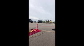 Activists from Greenpeace and Extinction Rebellion in the Netherlands blocked private jets on the Amsterdam Schiphol airport