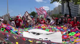 Lula's supporters celebrate election victory with a carnival parade in Copacabana Beach, Rio De Janeiro