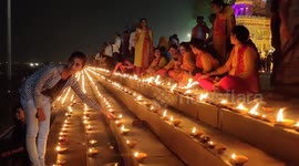The People's gathering for celibrate Dev Diwali festival in Varanasi after two years big gap