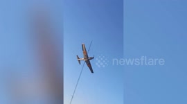 Plane smashes into radio antenna while doing stunts at airshow in Argentina