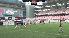 Under-8s football team execute perfect free-kick dummy at tournament in Singapore