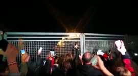 Italian activists gather outside Catania's port to support migrants stopped from disembarking by Italy's new government