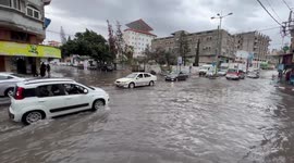 Floods swamp streets in Gaza following torrential rain