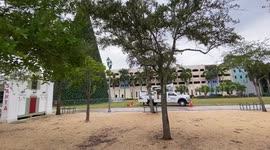 Delray Beach protects giant Christmas tree from Storm Nicole's impending wind with heavy equipment