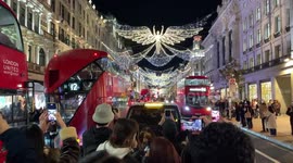 London's Regent Street and St. James switch on Christmas lights and decorations