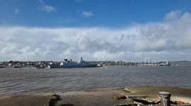 F363 Niels Juel  Dutch Navy ship arrives in Royal navy Devonport Dockyard,  Plymouth uk
