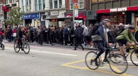 Endless queues at London's bus stops as tube strike causes chaos