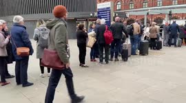London's tube strike: Huge queues for taxis outside King’s Cross station