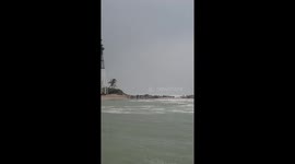 Anglers brave huge waves to fish despite incoming Hurricane Nicole
