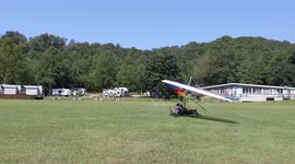 Hang glider takes off with help from aerotow