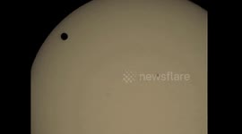 The planet Venus transiting the Sun