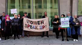 Protesters chant to support sex-based rights of women in prison in London