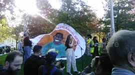 Climate protesters gather at Shell HQ, London