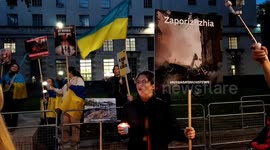 Ukraine celebrates victory against Russia's invasion, London, United Kingdom.