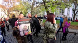 Activists in Prague, Czech Republic protested against animal testing