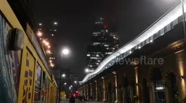 Heavy fog hits skyscrapers in London including The Shard and Canary Wharf