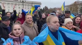 Kherson residents gather for second day to welcome Ukrainian troops entering the city Russian forces fled