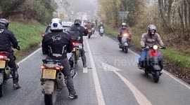 British bikers hold hundreds-strong convoy for Remembrance Sunday ride in Yorkshire