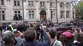 Prince William  procession on Birdcage Walk on the way to Remembrance Sunday ceremony on Whitehall - London