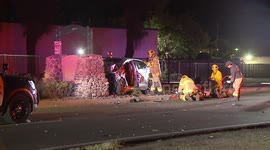 Driver killed after head-on collision with wall in California's San Jacinto