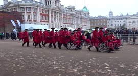 Crowds greet Chelsea Pensioners on Horse Guards Parade ahead of Remembrance Sunday ceremony 2022
