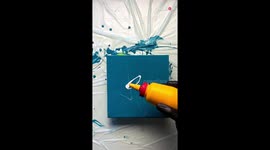 Egyptian artist uses the SATISFYING pouring art method to create a Jellyfish painting