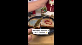 Woman makes British boyfriend toothpaste and soap sandwich in devious prank