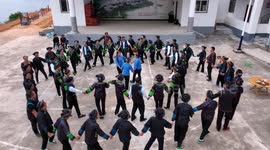 Drone Footage Of A Folk Dance in Baise, Guangxi, China