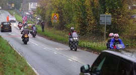 Timelapse of convoy of 100's of bikers during Yorkshire ride out