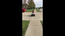 Funny moment kid shows no hesitation before running over his dad
