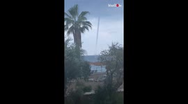 'Fricking Cool!' - Man documents his first WATERSPOUT sighting while vacationing in Antalya, Turkey