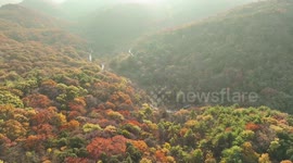 Footage Of Xsai National Forest Park Autumn Scenery in Yichang City, China