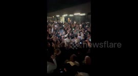 Hundreds of Newcastle fans were seen dancing in the streets after DJ held an impromptu illegal rave