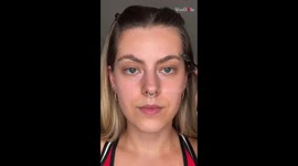 Makeup artist puts full effort into CHILLING half skull look