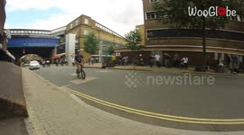 Loss of focus leads to BMX rider crashing to the ground mid-stunt