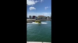 Bus turns into boat and remains afloat in Lisbon, Portugal