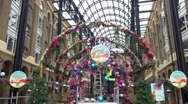 Hays Galleria on the River Thames is decorated for Christmas 2022 celebrations in London