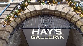 Christmassy Entrance to Hays Galleria outside London Bridge station in London