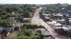 Inundaciones en Maicao La Guajira Colombia - tomas hechas con dron