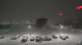 Intense Lightning During Snowstorm