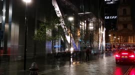 The site of where a jumper fell from Heron Tower in the City Of London