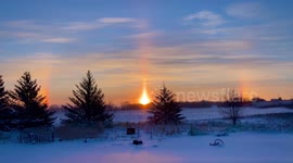 Did not expect to catch this video this morning of an awesome Sundog in the early morning sky in northern Minnesota