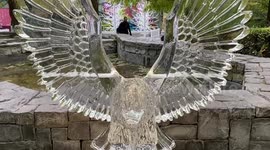 Winter in London: Canary Wharf hosts stunning animal ice sculptures