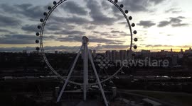 Ferris wheel Candido Portinari Park in Sao Paulo, Brazil