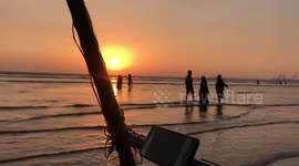 Golden Sun set on the peaceful beach.  I think thats golden hour when i make video .